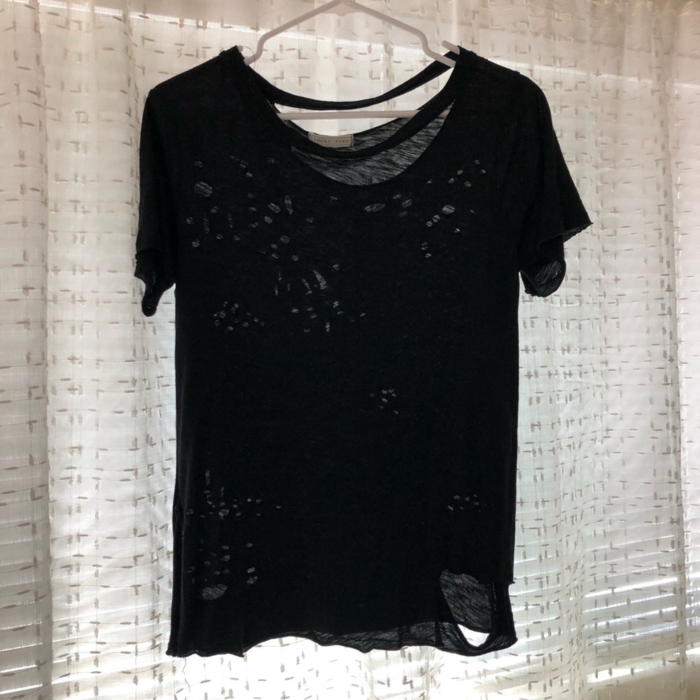 Emory Park Major Distress Black Shirt